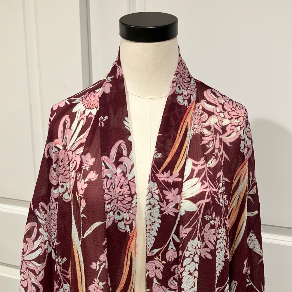 Intimately Free People Semi Sheer Floral Kimono